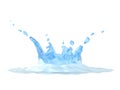 Blue water splash isolated on white background 3D render Royalty Free Stock Photo