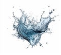 blue water splash isolated on white background. 3d render illustration Royalty Free Stock Photo