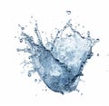 blue water splash isolated on white background. 3d render illustration Royalty Free Stock Photo