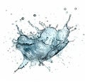 blue water splash isolated on white background. 3d render illustration Royalty Free Stock Photo