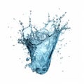 blue water splash isolated on white background. 3d rendering, 3d illustration Royalty Free Stock Photo