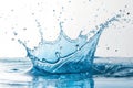 Blue water splash isolated on white background Royalty Free Stock Photo