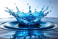 Blue water splash, phase #18 (20 Royalty Free Stock Photo
