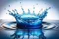 Blue water splash, phase #14 Royalty Free Stock Photo