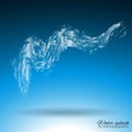 Blue water splash. Spray with drops . Aqua splashing on a blue background. Royalty Free Stock Photo