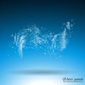 Blue water splash. Spray with drops isolated. Aqua splashing on a blue background. Royalty Free Stock Photo