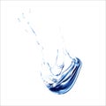 Blue water splash. Spray with drops isolated. 3d illustration vector. Aqua splashing surface background created with Royalty Free Stock Photo