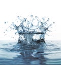 Blue water splash .Surface with rings and ripples from splash Royalty Free Stock Photo