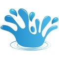 Blue water splash  illustration Royalty Free Stock Photo