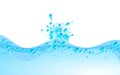 Blue water splash, vector illustration. Royalty Free Stock Photo