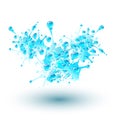 Blue water splash, vector illustration.