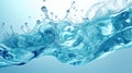 Blue water splash on white background. Liquid drips scattered. Generated AI. Royalty Free Stock Photo