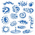 Water splashes icons vector design illustration Royalty Free Stock Photo