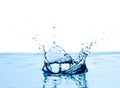 Blue water splashing. Royalty Free Stock Photo