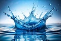 Blue water splashing on a backdrop Royalty Free Stock Photo