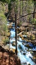 Blue water stream rocks trail