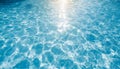 Blue water surface with bright sun light reflections, water in swimming pool background, closeup. Royalty Free Stock Photo