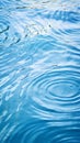 A blue water surface with ripples in the water Royalty Free Stock Photo