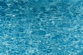 Blue water in swimming pool background. Ripple Water in swimming pool with sun reflection. Blue swimming pool rippled water detail Royalty Free Stock Photo