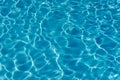 Blue water in swimming pool background. Ripple Water in swimming pool with sun reflection. Blue swimming pool rippled water detail Royalty Free Stock Photo