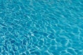 Blue water in swimming pool background. Ripple Water in swimming pool with sun reflection. Blue swimming pool rippled Royalty Free Stock Photo