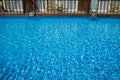 Blue water in the swimming pool