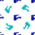 Blue Water tap icon  seamless pattern on white background. Vector Royalty Free Stock Photo