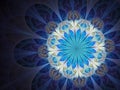 Blue water themed fractal flower