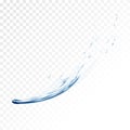 Blue water vector splash isolated on transparent background. blue realistic aqua spray with drops. 3d illustration Royalty Free Stock Photo