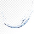 Blue water vector splash isolated on transparent background. blue realistic aqua spray with drops. 3d illustration Royalty Free Stock Photo