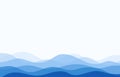 Blue water wave line sea pattern background banner vector