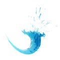 Blue water wave logo. Abstract colorful ink splash. Eco fluid stream template. Jpeg aqua grunge design illustaration