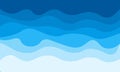 Blue water wave sea line pattern background ilustration vector Royalty Free Stock Photo