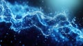 Blue water wave splashing with energy and drops Royalty Free Stock Photo