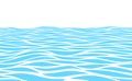 Blue water waves perspective landscape. Vector horizontal seamless pattern Royalty Free Stock Photo