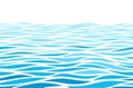 Blue water waves perspective landscape. Vector horizontal seamless pattern Royalty Free Stock Photo