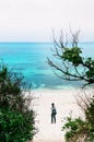 Blue water and white sand at Maehama Beach, Miyako, Okinawa