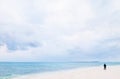 Blue water and white sand at Maehama Beach, Miyako, Okinawa