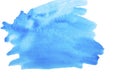 Blue watercolor abstract paint stroke on white background Royalty Free Stock Photo