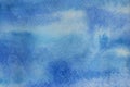 Blue Watercolor Background Texture With A Lot Of Copy Space For Text. Royalty Free Stock Photo