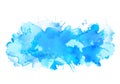 Blue watercolor big blot spread to the light background. Royalty Free Stock Photo