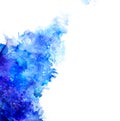 Blue watercolor blot.