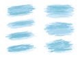 Blue watercolor brush stroke on white background vector illustration