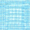Blue watercolor checkered seamless pattern on white.