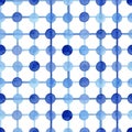 Of blue watercolor circles connected by perpendicular lines, arranged in a Royalty Free Stock Photo