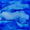 Blue watercolor hand painted background. Abstract ocean background Royalty Free Stock Photo