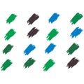 Blue Watercolor Isolated. Green Brushstroke Isolated. Black Brushes Japanese. Ink Chinese. Paintbrush Graffiti. Paint Design.
