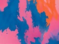 Blue watercolor background design with colorful orange-pink borders and vibrant center, Ai Generative
