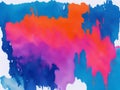 Blue watercolor background design with colorful orange-pink borders and vibrant center, Ai Generative