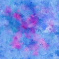 Blue watercolor paint background design with colorful orange pink borders and bright center Royalty Free Stock Photo